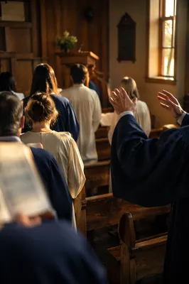 Evening Choir Rehearsal in Wooden Chapel