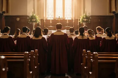 Church Choir Singing in Morning Light