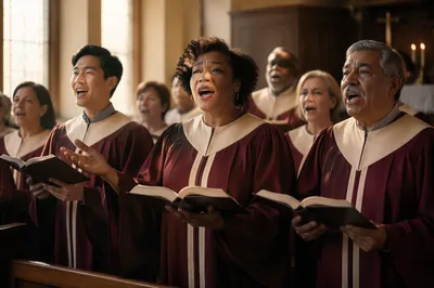 Choir Rehearsal Inside Traditional Chapel