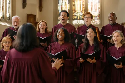 Church Choir Singing in Morning Light
