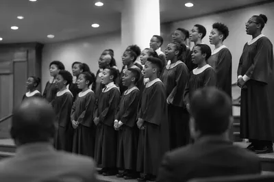 Youth Choir Singing in Church Robes