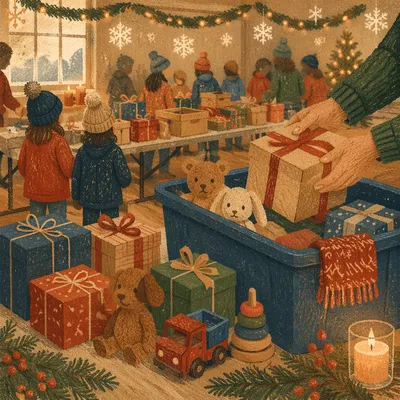 Christmas Toy Drive in Church Hall