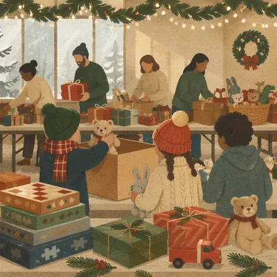 Christmas Toy Drive in Church Hall