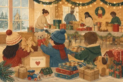 Christmas Toy Drive in Church Hall
