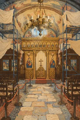 Historic Chapel Aisle to Gilded Altar