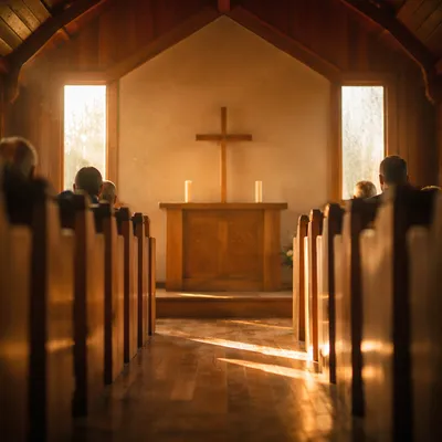 Small Chapel Aisle Toward Morning Altar