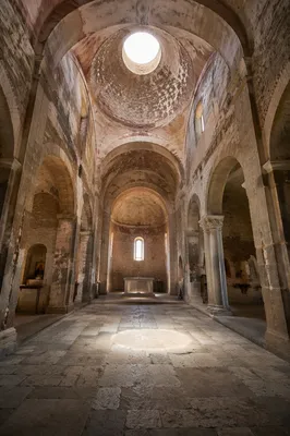 Ancient Church Aisle Leading to Altar