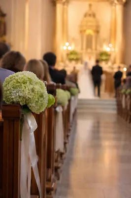 Wedding Church Aisle with Glowing Altar