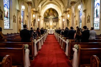 Red Carpet Church Aisle to Ornate Altar