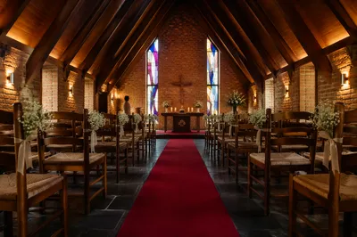 Red Carpet Chapel Aisle to Altar