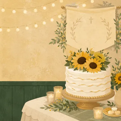 Sunflower Church Anniversary Celebration Cake Banner
