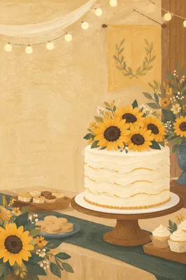 Sunflower Church Anniversary Celebration Cake Banner