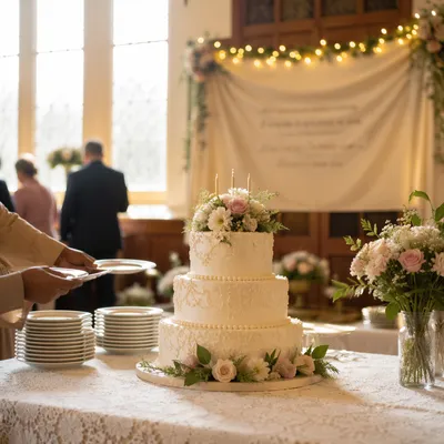 Church Anniversary Cake Celebration Banner Scene