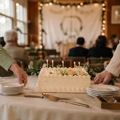 Church Anniversary Cake Celebration Banner Scene