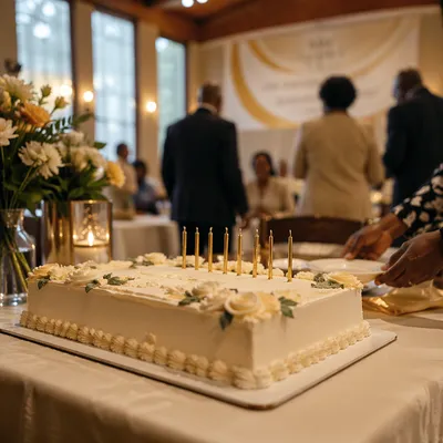 Church Anniversary Cake Celebration Banner Scene