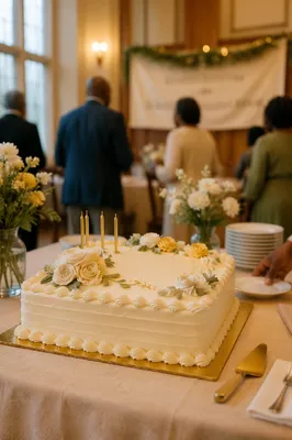 Church Anniversary Cake Celebration Banner Scene