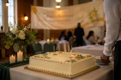 Church Anniversary Cake Celebration Banner Scene