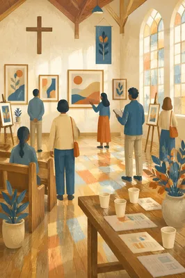 Faith-Inspired Church Art Gallery Gathering