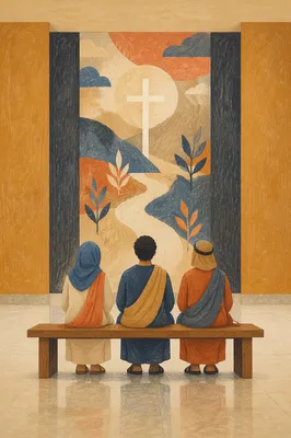 Contemporary Church Art Gallery Reflection Scene