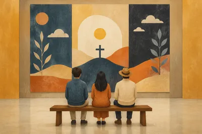 Contemporary Church Art Gallery Reflection Scene