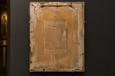 Aged Devotional Panel in Church Gallery