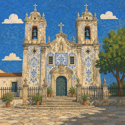 Historic Church Bell Towers Under Blue Sky