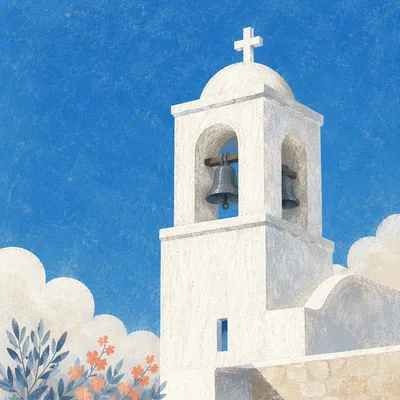 White Church Bell Tower Under Blue Sky