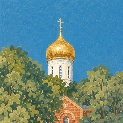 Golden Church Bell Tower Under Blue Sky