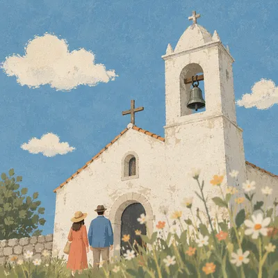 Countryside Church Bell Tower Under Blue Sky