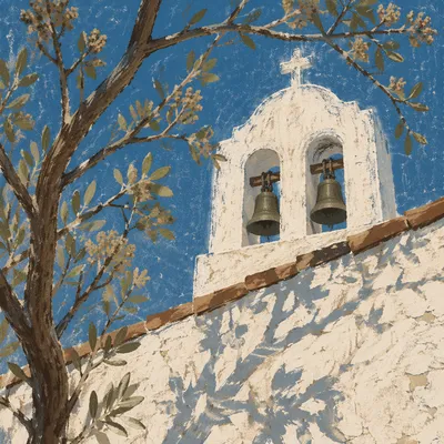 White Church Bell Tower Under Blue Sky