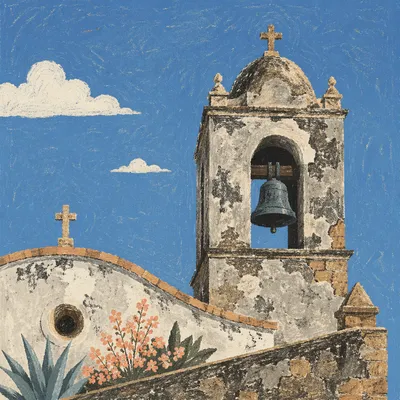 Old Church Bell Tower Under Blue Sky