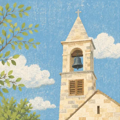 Church Bell Tower Under Blue Sky
