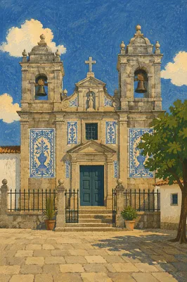 Historic Church Bell Towers Under Blue Sky