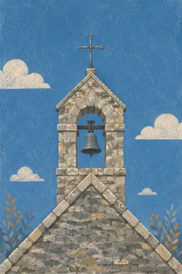 Rural Stone Church Bell Tower