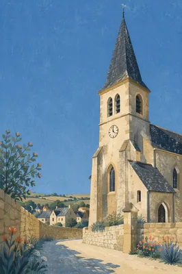 Stone Church Bell Tower Under Blue Sky