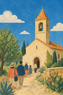 Countryside Church Bell Tower Under Blue Sky