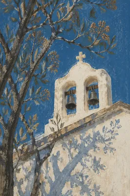 White Church Bell Tower Under Blue Sky