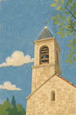 Church Bell Tower Under Clear Blue Sky