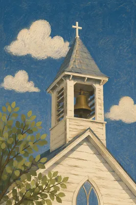Wooden Church Bell Tower Under Blue Sky