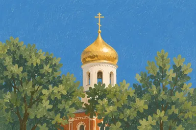 Historic Church Bell Tower Under Blue Sky