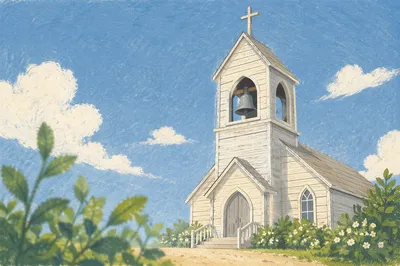 Church Bell Tower Under Clear Blue Sky
