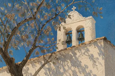 White Church Bell Tower Under Blue Sky
