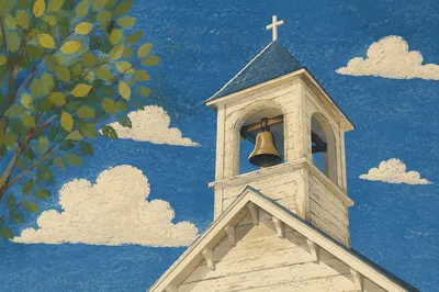 Wooden Church Bell Tower Under Blue Sky