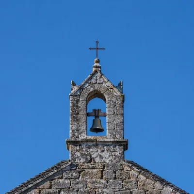 Rural Church Bell Tower Under Blue Sky