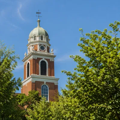 Church Bell Tower Under Clear Blue Sky