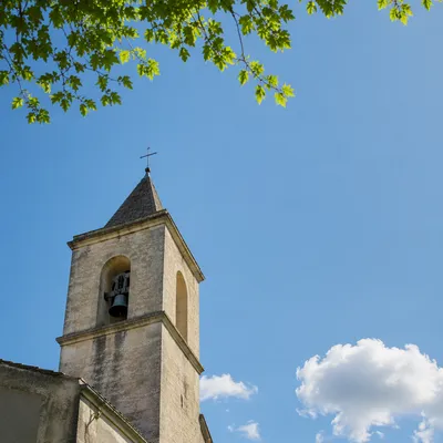 Countryside Church Bell Tower Under Blue Sky