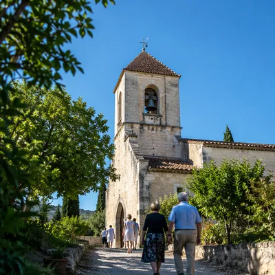 Countryside Church Bell Tower Under Blue Sky