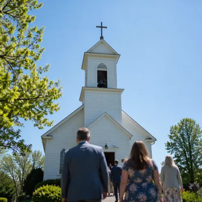 White Church Bell Tower Under Blue Sky