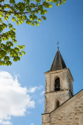 Countryside Church Bell Tower Under Blue Sky