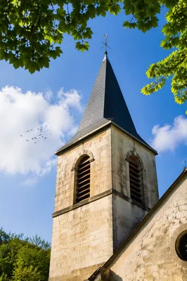 Countryside Church Bell Tower Under Blue Sky